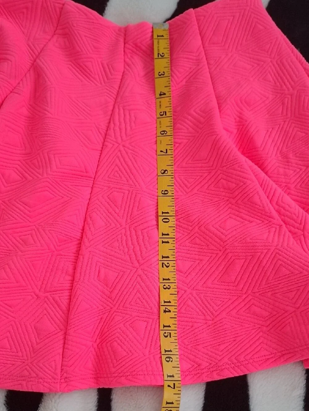 Black Bead Neon Coral Pink Skater Skirt - Picture 7 of 7